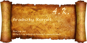 Aradszky Kornél névjegykártya