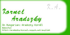 kornel aradszky business card